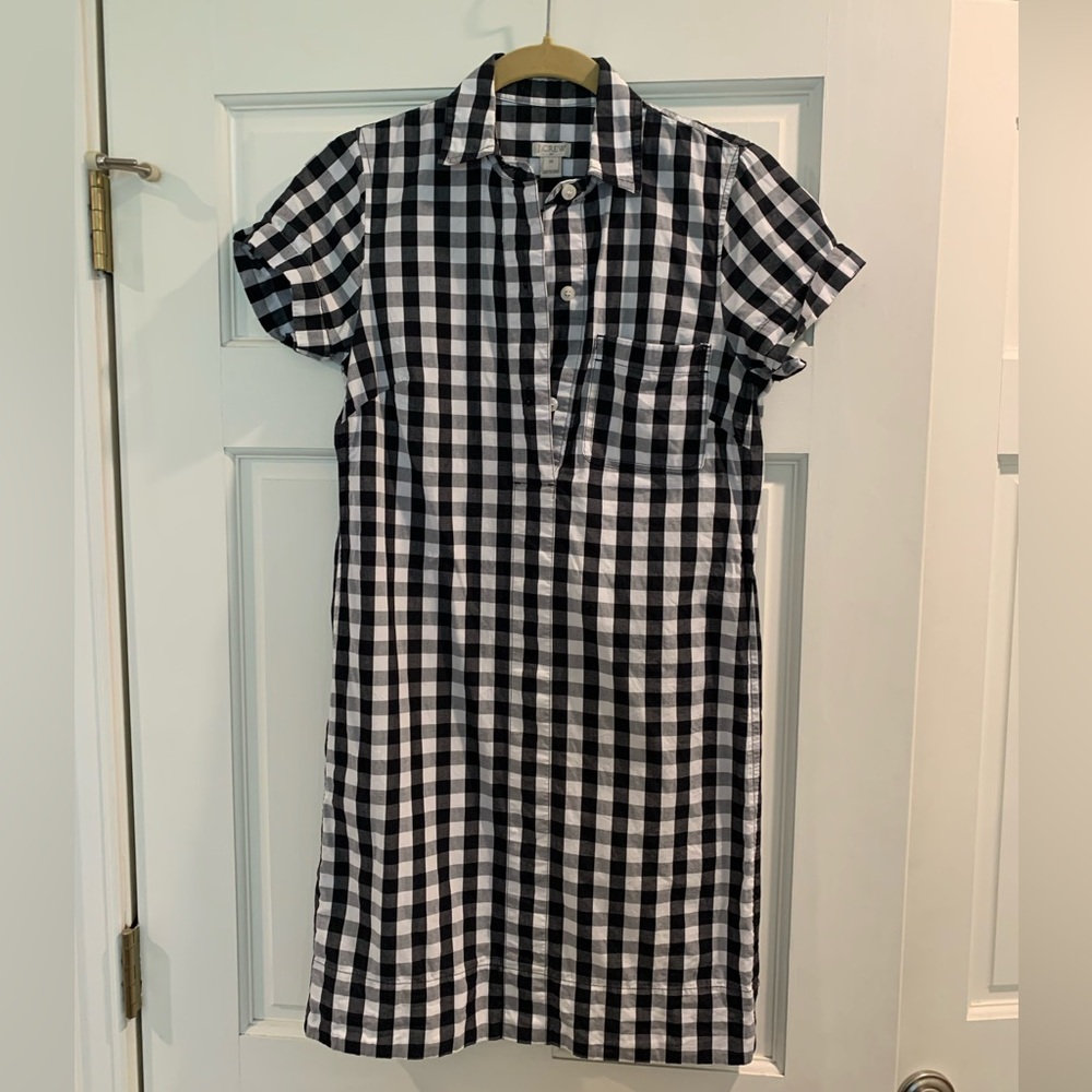J Crew cotton gingham shirt dress